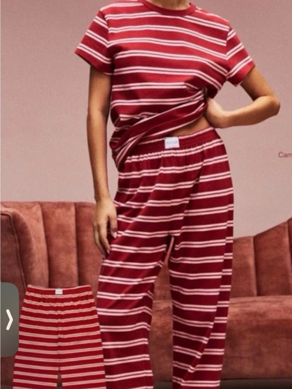 Parke Red & White Striped Lounge Set